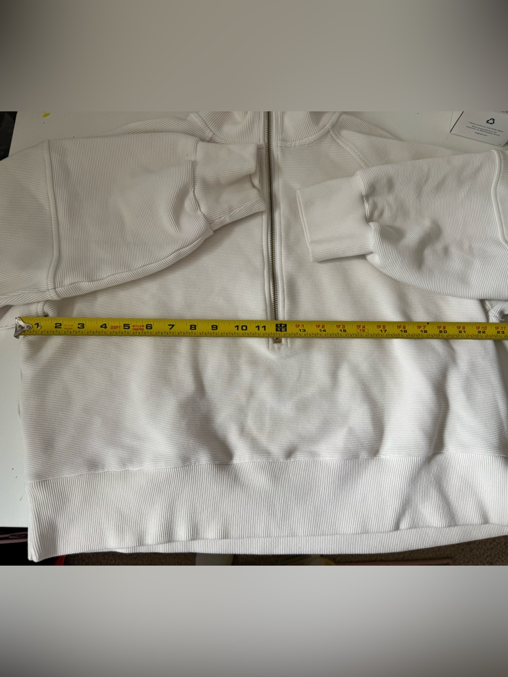 Varley Vine Half Zip Ottoman Rib Knit Pullover Ivory White VAR00485 Womens Sz XL - Picture 11 of 14